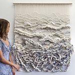 Дизайнерское современное текстильное панно Жемчуг варинант исполнения - 1 | Loft Concept в Краснодаре