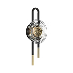 Бра черного цвета с круглым прозрачным стеклянным плафоном Virelia  варинант исполнения - 3 | Loft Concept в Краснодаре