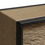 ТВ тумба 2 двери и 2 ящика с подсветкой на рельефном фасаде Warm Industrial варинант исполнения - 6 | Loft Concept в Краснодаре