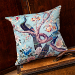 Подушка декоративная с изображением птиц в саду Chinoiserie Garden Two Peacocks Cushion варинант исполнения - 2 | Loft Concept в Краснодаре