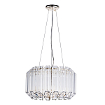 Люстра подвесная круглая с прозрачными хрустальными трубками и золотистым каркасом Диаметр 44 см Hexagon Tube Light варинант исполнения - 1 | Loft Concept в Краснодаре