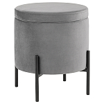 Серый пуф на черных ножках SANJAY варинант исполнения - 1 | Loft Concept в Краснодаре