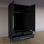 Шкаф платяной Primo с выдвижными ящиками шпон Светлый дуб варинант исполнения - 4 | Loft Concept в Краснодаре