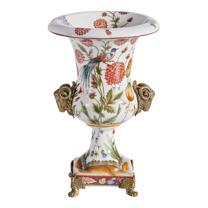 Ваза из фарфора с бронзовыми Овнами Bronze Aries Бронза Мульти в Краснодаре | Loft Concept 