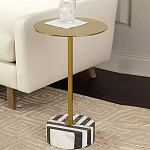 Дизайнерский журнальный стол с круглой столешницей на чёрно-белом основании Muruv варинант исполнения - 2 | Loft Concept в Краснодаре