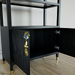 Стеллаж со стеклянными полками Elsa Dreams Black варинант исполнения - 2 | Loft Concept в Краснодаре