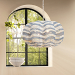 Круглая люстра волнистой формы декорированная бусами Blue White Stripes Wavy Chandelier варинант исполнения - 3 | Loft Concept в Краснодаре