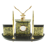 Настольный письменный набор из змеевика и бронзы с декором в виде орла Successful Leader варинант исполнения - 1 | Loft Concept в Краснодаре