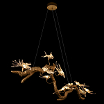 Люстра подвесная линейная с прозрачными стеклянными птичками на ветвях Serip Voa варинант исполнения - 5 | Loft Concept в Краснодаре