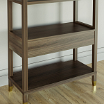 Стеллаж Elsa Dreams Walnut со стеклянными полками и ящиком варинант исполнения - 6 | Loft Concept в Краснодаре