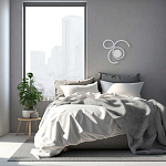 Бра белого цвета с изогнутыми световыми линиями и круглым основанием Luke Lampco Tracer Lamp варинант исполнения - 7 | Loft Concept в Краснодаре