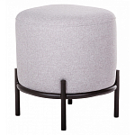 Круглый пуф на металлических ножках с обивкой из рогожки Casey Poof варинант исполнения - 2 | Loft Concept в Краснодаре