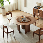 Стол обеденный круглый с двойной столешницей Walnut Wood Table варинант исполнения - 3 | Loft Concept в Краснодаре