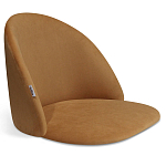 Барный стул со спинкой и металлической подставкой на 3-х деревянных ножках Горчичный Велюр Vendramin Chair варинант исполнения - 2 | Loft Concept в Краснодаре