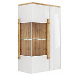 Витрина навесная двухдверная с белым глянцевым фасадом Grace of Furniture варинант исполнения - 1 | Loft Concept в Краснодаре