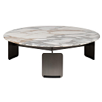 Столик журнальный с круглой мраморной столешницей на трех опорах Marble Stone Drawing варинант исполнения - 6 | Loft Concept в Краснодаре