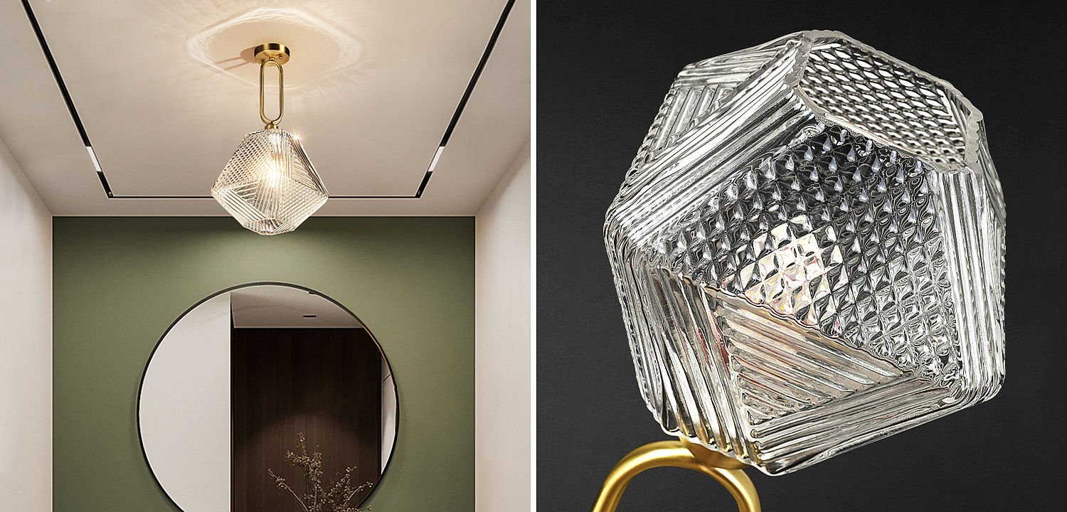 Потолочный светильник Ruell Glass Ceiling Lamp Потолочный светильник Ruell Glass Ceiling Lamp - Loft-Concept в Краснодаре