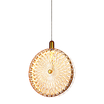 Подвесной светильник с плафоном из рельефного стекла Peony Glass Bronze  варинант исполнения - 4 | Loft Concept в Краснодаре