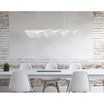 Люстра линейная с 3-мя белыми волнистыми плафонами Wave Line варинант исполнения - 11 | Loft Concept в Краснодаре