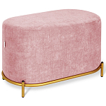 Банкетка овальная пыльно-розовый велюр на 4-х металлических ножках золотого цвета SANJAY варинант исполнения - 1 | Loft Concept в Краснодаре