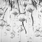 Люстра подвесная с прозрачными стеклянными подвесками в форме капель Диаметр 60 см Droplet Chandelier варинант исполнения - 16 | Loft Concept в Краснодаре