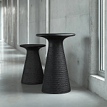 Круглый приставной столик из массива манго Piero Black Side Table варинант исполнения - 6 | Loft Concept в Краснодаре