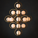 Люстра с закругленным каркасом золотого цвета и белыми плафонами Round Curl варинант исполнения - 3 | Loft Concept в Краснодаре