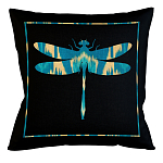 Подушка декоративная стрекоза бирюзово-жёлтая Ikat Pattern варинант исполнения - 1 | Loft Concept в Краснодаре