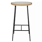 Барный столик с круглой плетеной столешницей Wicker Table Top варинант исполнения - 1 | Loft Concept в Краснодаре