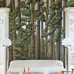 Обои ручная роспись Redwoods Sequoia on Sterling Silver gilded paper варинант исполнения - 3 | Loft Concept в Краснодаре