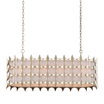 Люстра овальной формы с фактурным серебряным каркасом и тканевым абажуром Silver Honeycomb варинант исполнения - 3 | Loft Concept в Краснодаре