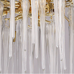 Люстра золотого цвета с декоративными ветками и длинными прозрачными стеклянными подвесами в форме сосулек Droplet Chandelier варинант исполнения - 4 | Loft Concept в Краснодаре