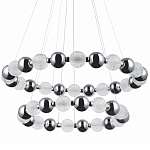 Светодиодная двухъярусная кольцевая люстра Crystal Globule Chandelier Chrome варинант исполнения - 1 | Loft Concept в Краснодаре