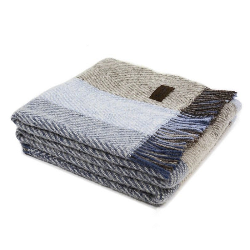 Плед VADSO SPINA 1002 Marzotto Серый Голубой в Краснодаре | Loft Concept 