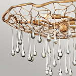 Люстра подвесная золотого цвета с металлическим сетчатым основанием и стеклянными каплевидными подвесками Hinkley варинант исполнения - 5 | Loft Concept в Краснодаре