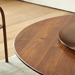 Стол обеденный круглый с двойной столешницей Walnut Wood Table варинант исполнения - 6 | Loft Concept в Краснодаре