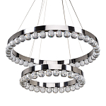 Люстра с двумя кольцами цвета хром и прозрачными хрустальными шарами по периметру Sacramento Transparent Balls Chandelier варинант исполнения - 1 | Loft Concept в Краснодаре