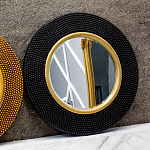 Зеркало в черной фактурной раме с золотым кантом Summon the Light варинант исполнения - 7 | Loft Concept в Краснодаре