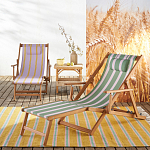 Шезлонг из акации и ткани Venezuela варинант исполнения - 10 | Loft Concept в Краснодаре