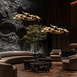 Люстра подвесная с прозрачными стеклянными птичками на ветвях Диаметр 80 см Serip Voa варинант исполнения - 11 | Loft Concept в Краснодаре