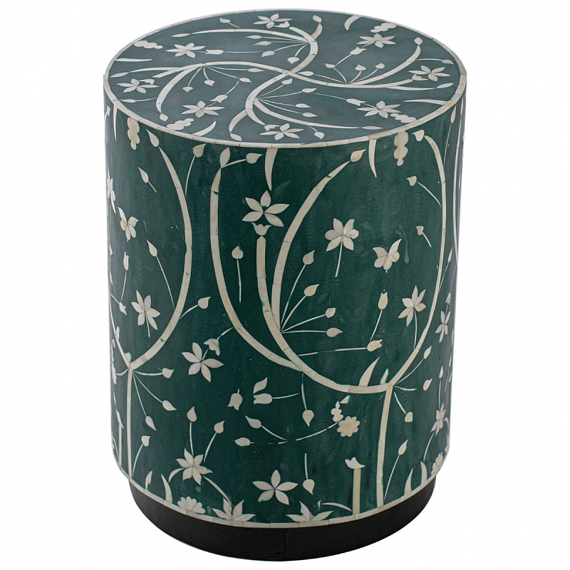 Табурет Green Flower Indian Bone Inlay stool Зеленый в Краснодаре | Loft Concept 