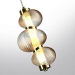 Подвесной светильник с 3-мя рифлеными стеклянными шарами Marcelh Light варинант исполнения - 5 | Loft Concept в Краснодаре