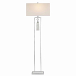 Торшер с прямоугольным тканевым абажуром на белом мраморном основании Silver Threads варинант исполнения - 1 | Loft Concept в Краснодаре