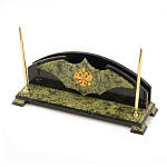 Настольный письменный набор из змеевика с гербом РФ Successful Leader варинант исполнения - 2 | Loft Concept в Краснодаре