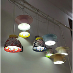 Подвесные светильники в виде чаши с цветочным блюдцем Flower Reversal варинант исполнения - 6 | Loft Concept в Краснодаре