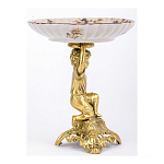 Чаша с цветочным орнаментом на ножке в виде бронзового ангела Eden Garden варинант исполнения - 2 | Loft Concept в Краснодаре