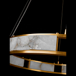 Люстра в виде кольца из натурального камня Golden Alavastor варинант исполнения - 3 | Loft Concept в Краснодаре