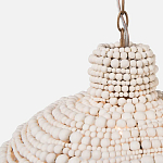 Подвесной светильник в виде купола декорированный белыми деревянными бусинами White Wooden Beads Hanging Lamp варинант исполнения - 2 | Loft Concept в Краснодаре