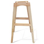 Барный стул со спинкой на 4-х деревянных ножках Синий Велюр Ava Charm варинант исполнения - 6 | Loft Concept в Краснодаре