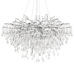 Люстра подвесная с прозрачными стеклянными подвесками в форме капель Диаметр 100 см Droplet Chandelier варинант исполнения - 18 | Loft Concept в Краснодаре